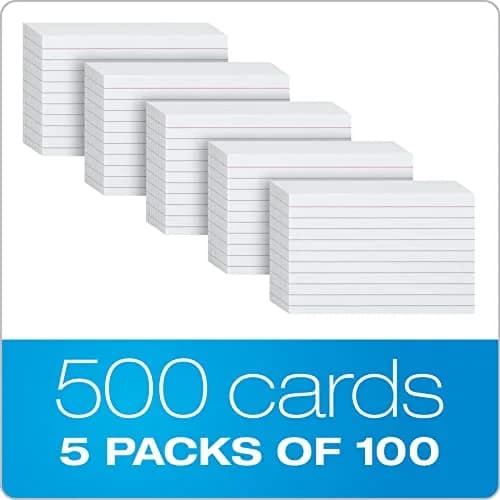 Oxford Index Cards 3 x 5 Inches White Lined on Front Blank on Back 500 Count | Study Tool for Students thumbnail 4