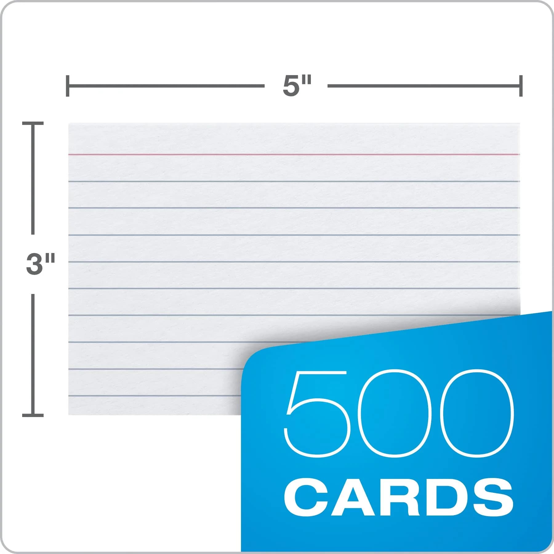 Oxford Ruled Index Cards 3x5 Inches White Lined Front Blank Back 500 Count | Study Cards for School and Studying - view 3