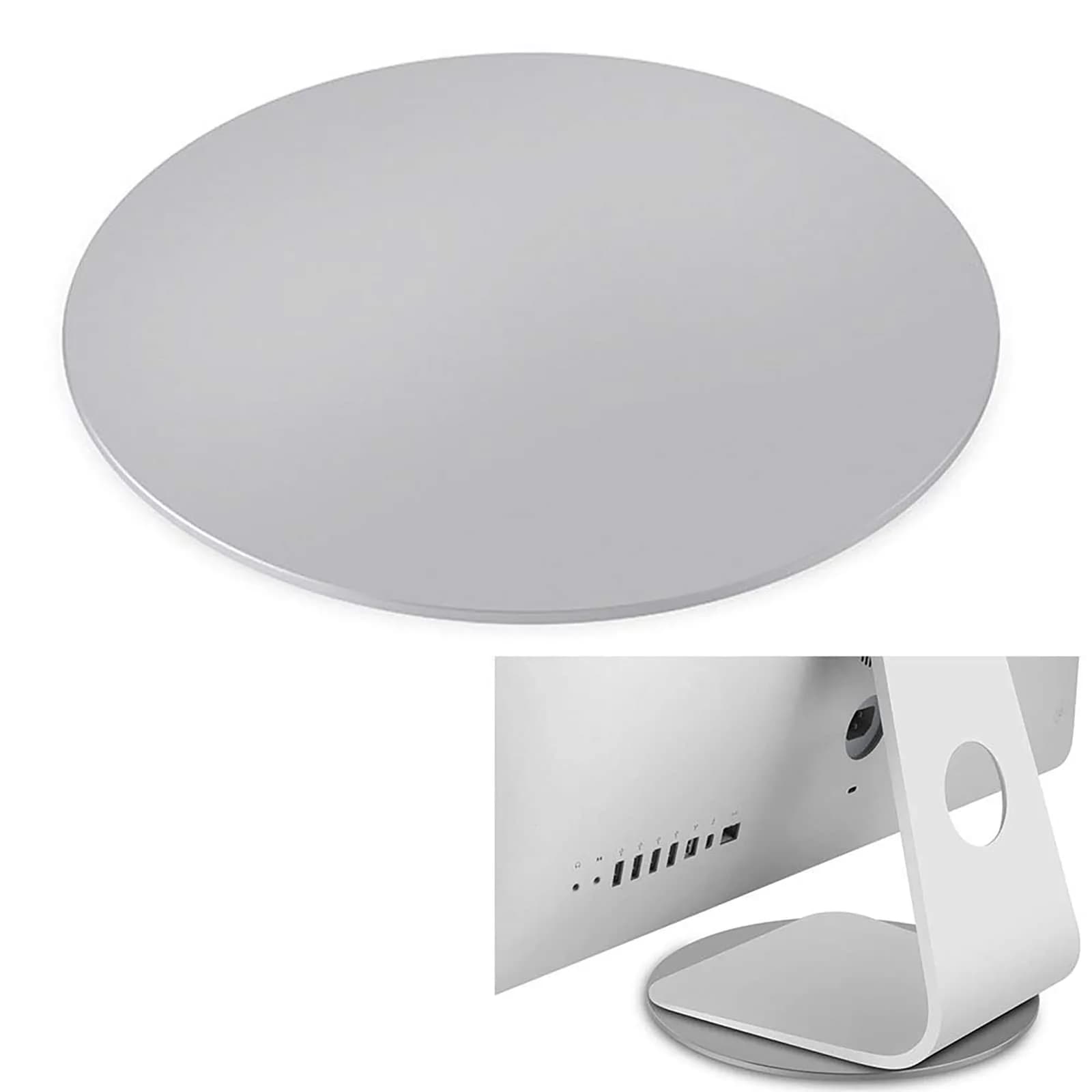Yoqanr 360° Rotating Monitor Swivel Base Silver Aluminum Alloy 22cm (8.66 inch) | Stable Screen Turntable for Laptops, TVs, and More
