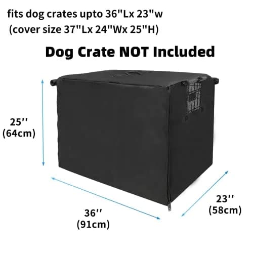 Joroamp 36 Inch Dog Crate Cover 91.4cm (36"L x 23"W x 25"H) | Waterproof 600D Oxford with 1-3 Doors thumbnail 2