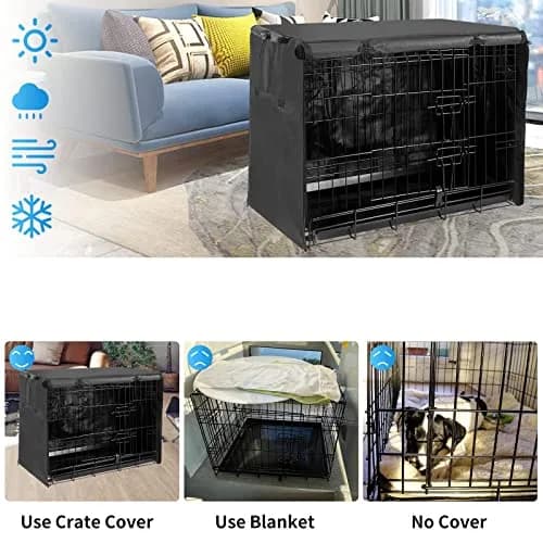 Joroamp Dog Kennel Cover 24"L x 18"W x 19"H Black | Waterproof 600D Oxford Fabric for Wire Crates with 1-3 Doors thumbnail 4