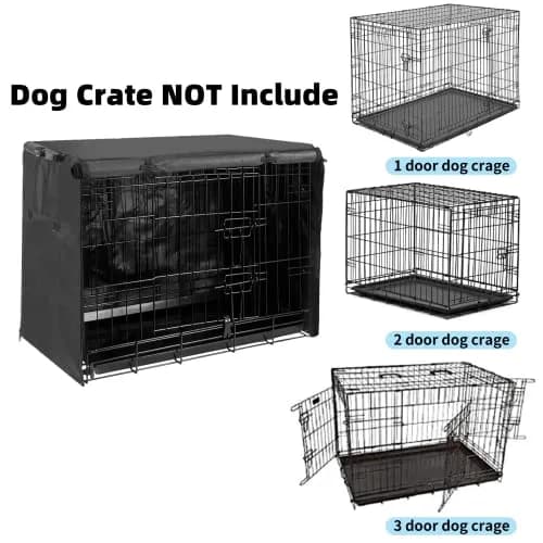 Joroamp Dog Kennel Cover 24"L x 18"W x 19"H Black | Waterproof 600D Oxford Fabric for Wire Crates with 1-3 Doors thumbnail 3