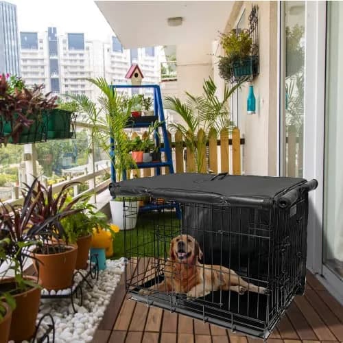 Joroamp Dog Crate Cover 48 Inch Waterproof 600D Oxford | Large Dog Cage with 1-3 Doors thumbnail 6