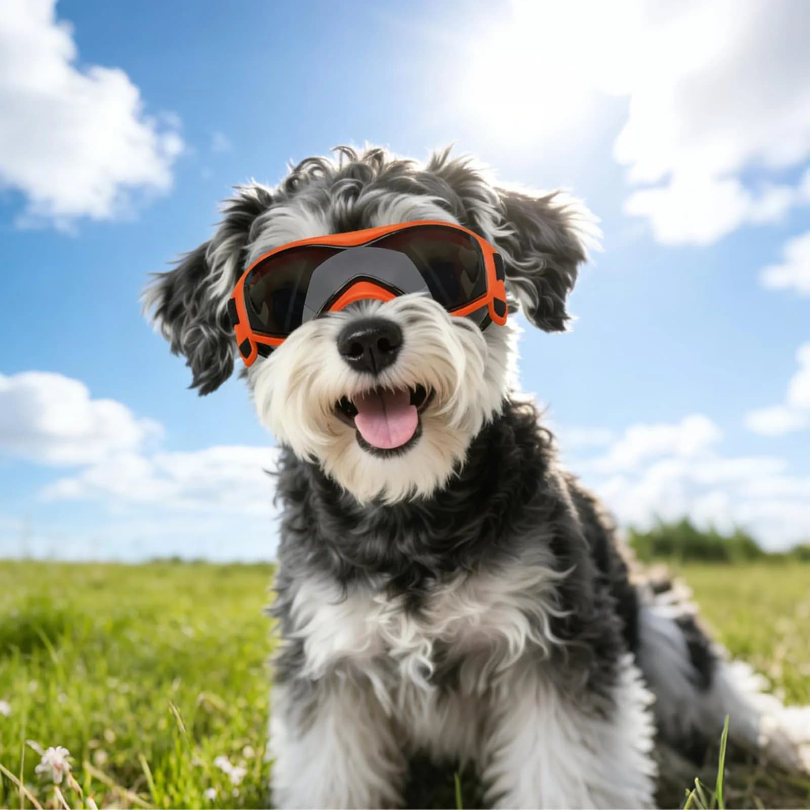 PETLESO Dog Goggles for Small to Medium Breed, Anti-UV Dog Sunglasses 5" L x 2" W | Sporty Orange Pet Eyewear - view 7