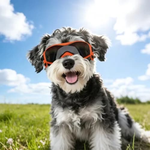 PETLESO Dog Goggles for Small to Medium Breed, Anti-UV Dog Sunglasses 5" L x 2" W | Sporty Orange Pet Eyewear thumbnail 7