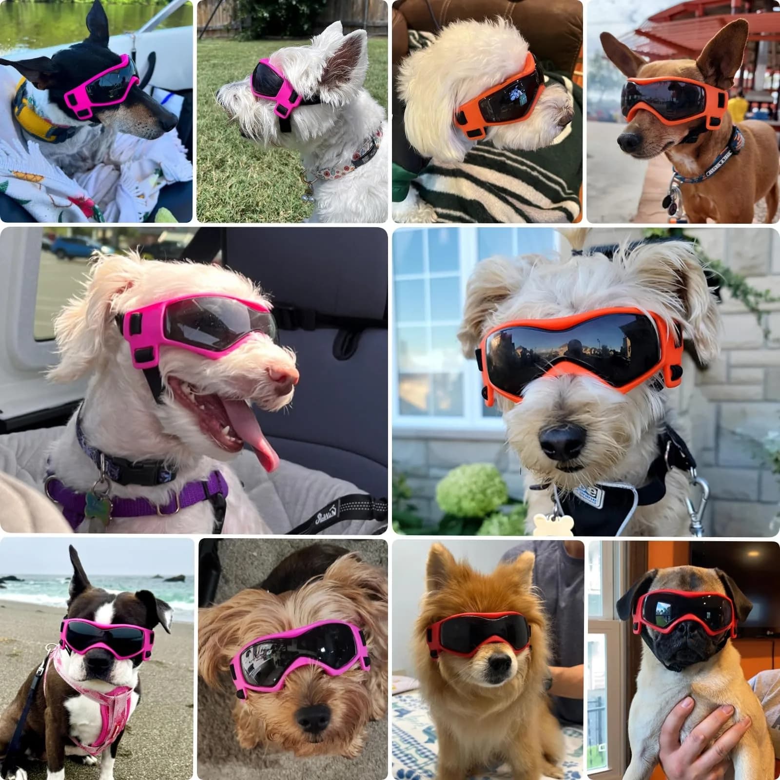 PETLESO Dog Goggles for Small to Medium Breed, Anti-UV Dog Sunglasses 5" L x 2" W | Sporty Orange Pet Eyewear - view 2