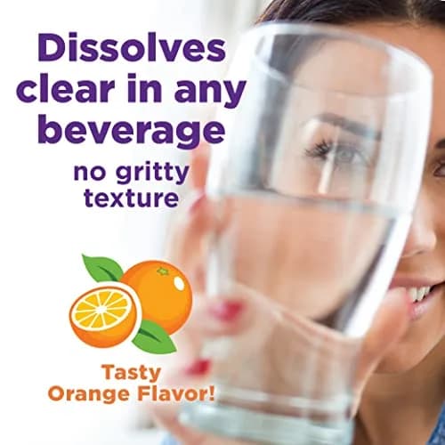 Amazon Basic Care ClearLax Polyethylene Glycol 3350 Powder for Solution, Orange Flavor 235 g (8.3 oz) | Relieves Occasional Constipation thumbnail 2