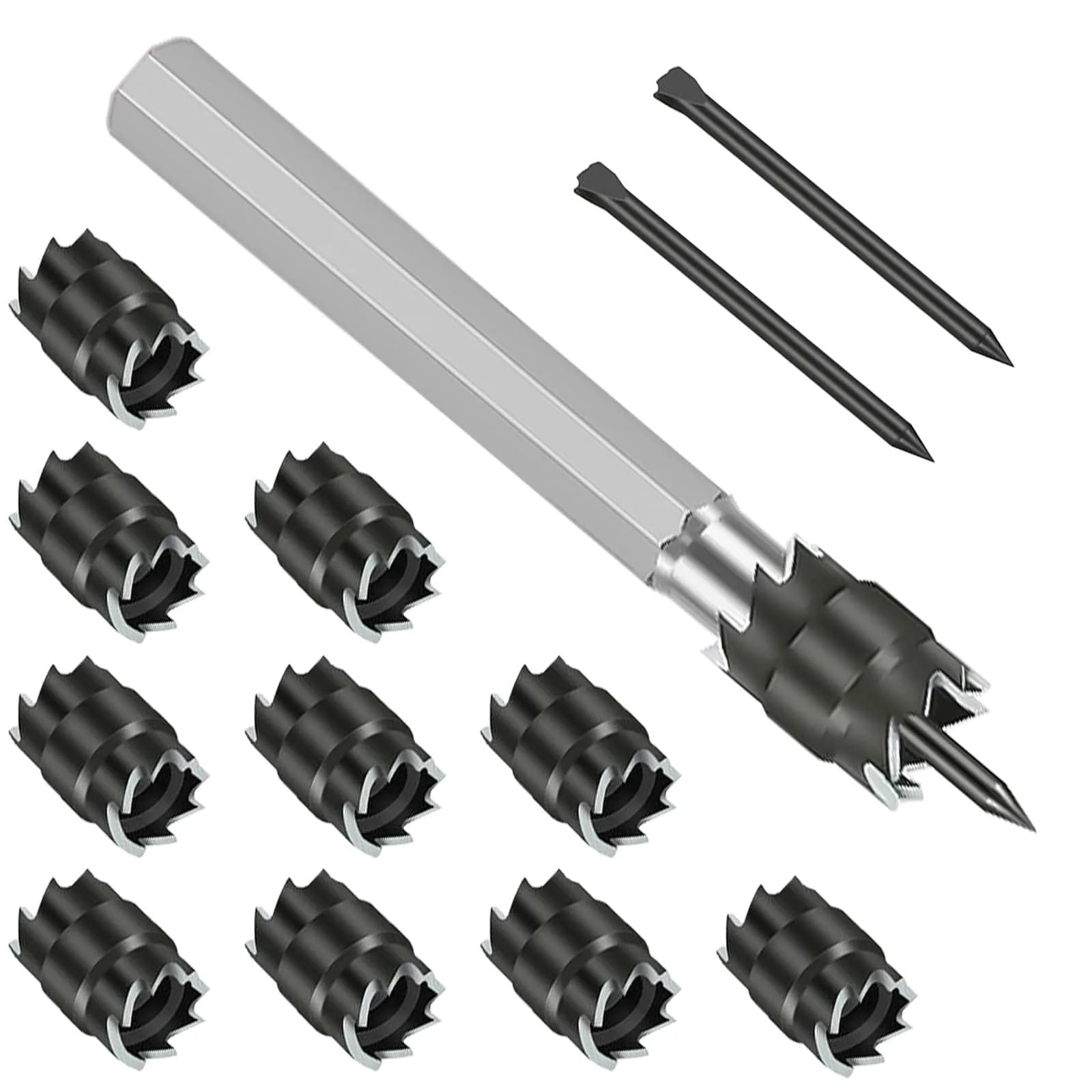 EEEKit Rotary Spot Weld Cutter Set with 10 Extra 3/8" HSS Cutters | Double-Sided Weld Remover for Sheet Metal - main product image
