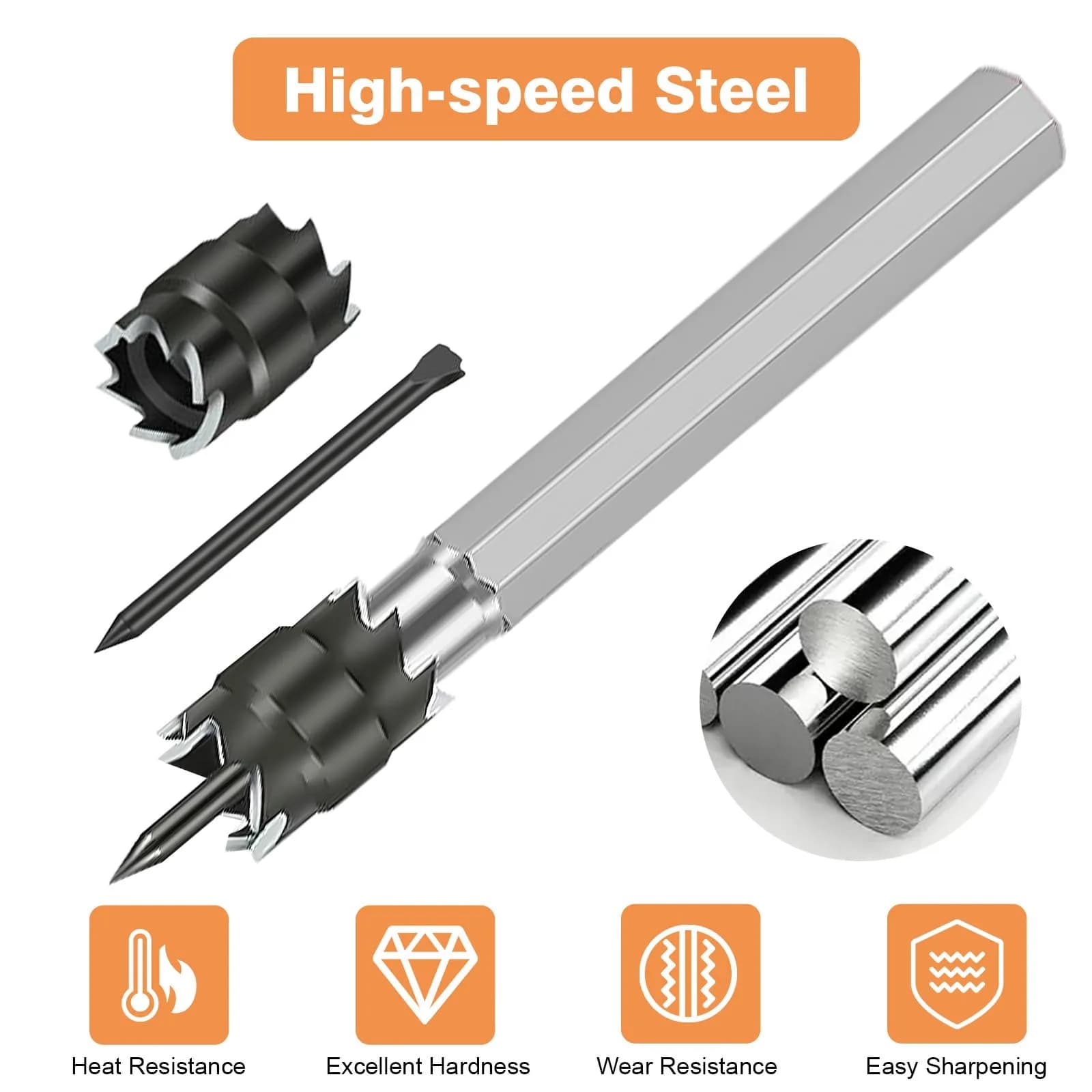 EEEKit Rotary Spot Weld Cutter Set with 10 Extra 3/8" HSS Cutters | Double-Sided Weld Remover for Sheet Metal - view 6