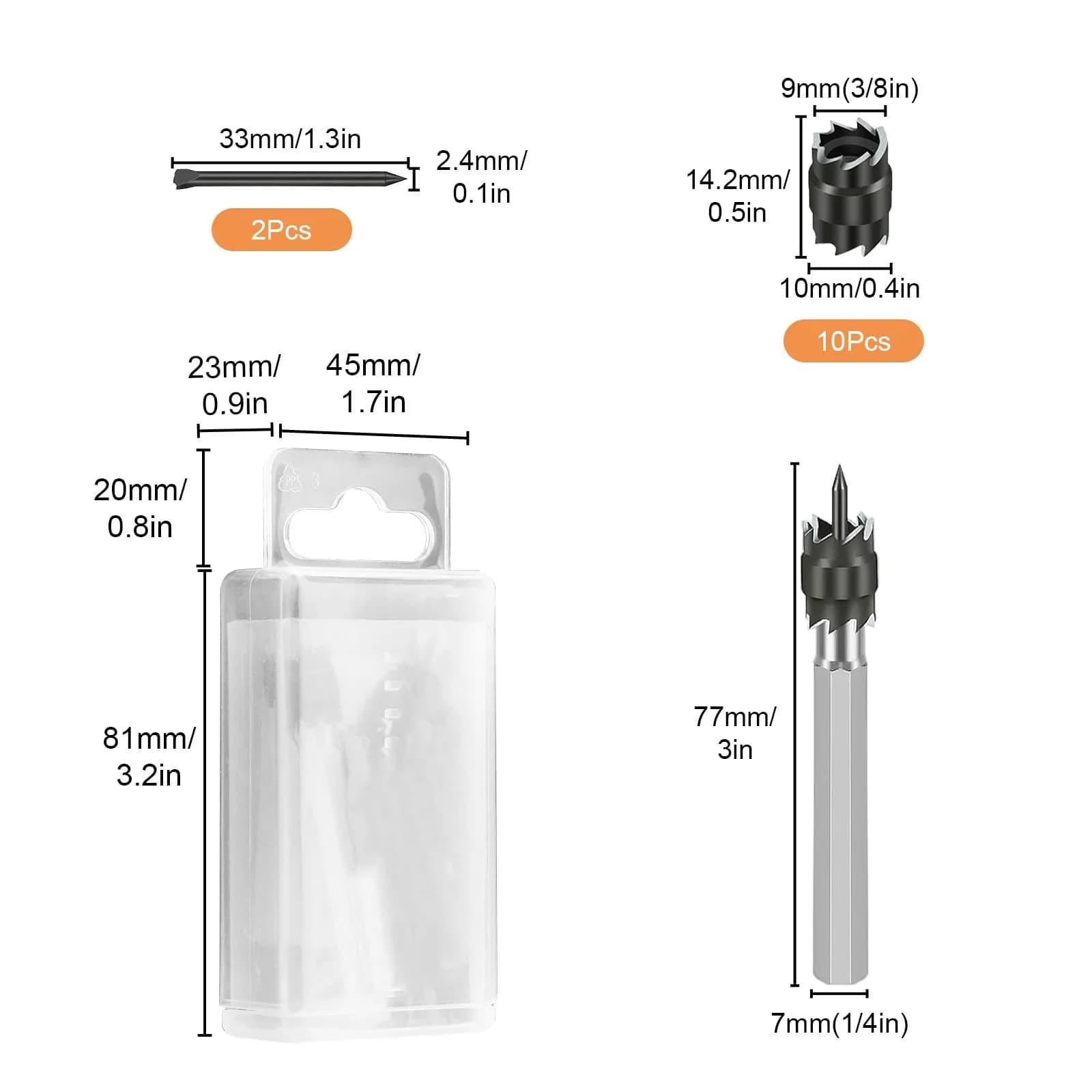 EEEKit Rotary Spot Weld Cutter Set with 10 Extra 3/8" HSS Cutters | Double-Sided Weld Remover for Sheet Metal - view 8