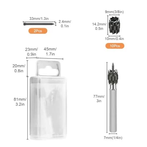 EEEKit Rotary Spot Weld Cutter Set with 10 Extra 3/8" HSS Cutters | Double-Sided Weld Remover for Sheet Metal thumbnail 8