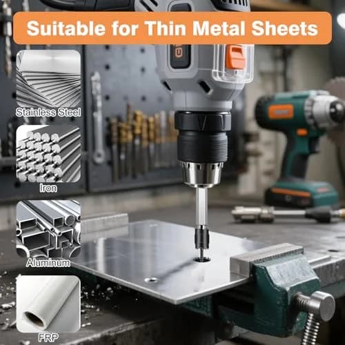 EEEKit Rotary Spot Weld Cutter Set with 10 Extra 3/8" HSS Cutters | Double-Sided Weld Remover for Sheet Metal thumbnail 3