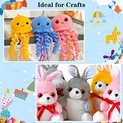 UPINS Large Colored Safety Eyes and Nose with Washers for Amigurumi, 180 Pcs | Crafting Supplies for DIY Dolls thumbnail 5