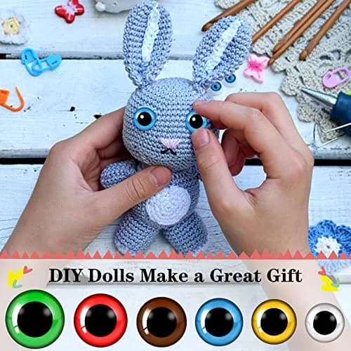 UPINS Large Colored Safety Eyes and Nose with Washers for Amigurumi, 180 Pcs | Crafting Supplies for DIY Dolls thumbnail 7