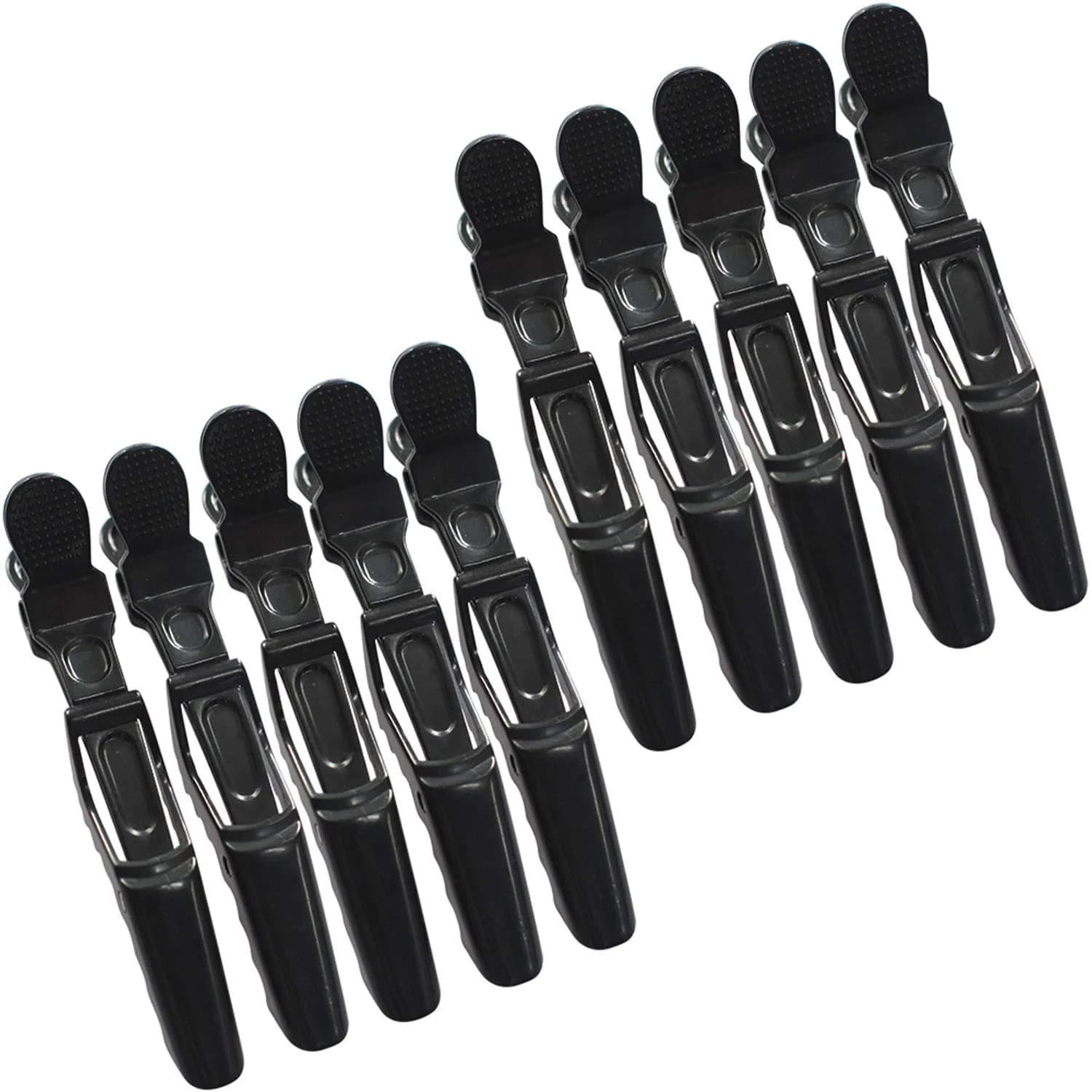 THR3E STROKES Red Square Crocodile Hair Clips Set of 12 | Double-Hinged Styling Clips for All Hair Types - main product image