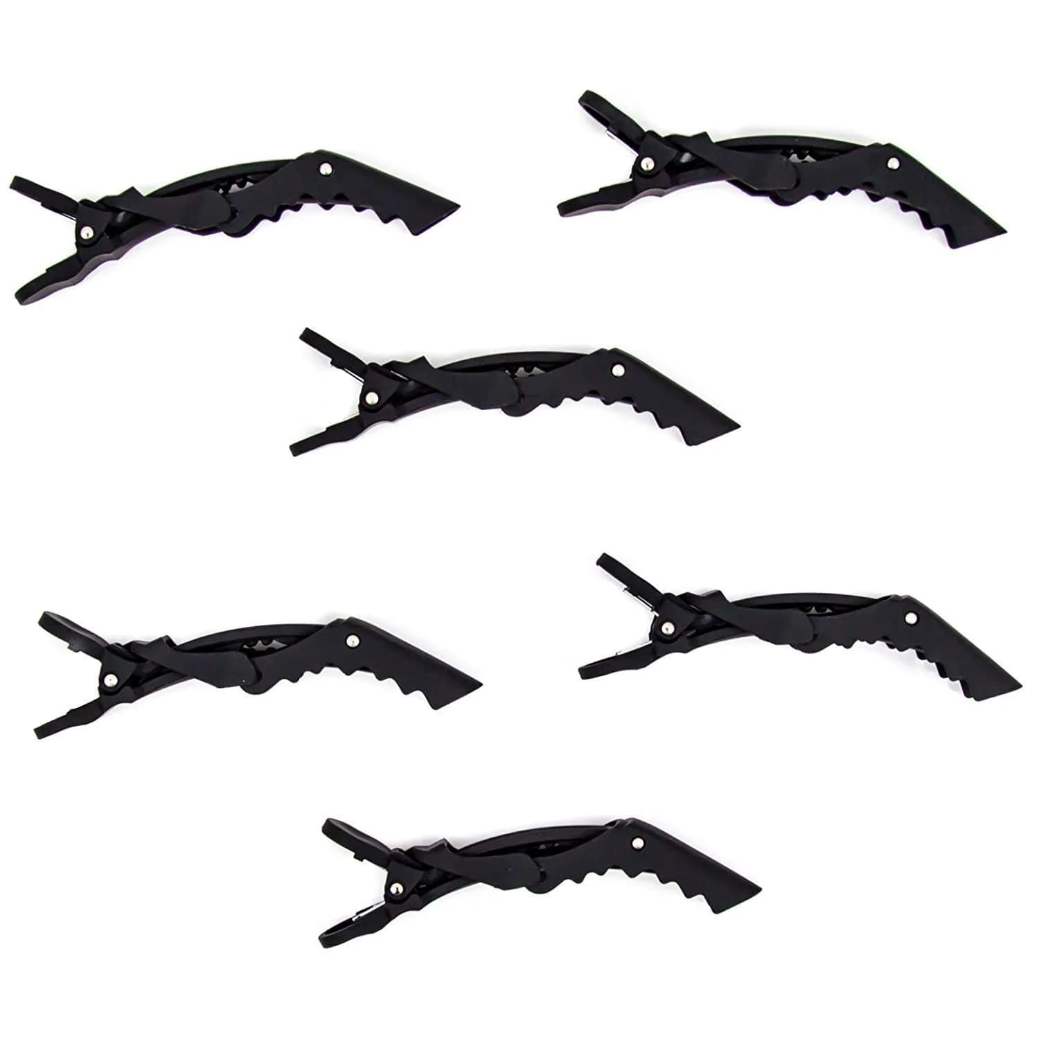THR3E STROKES Red Square Crocodile Hair Clips Set of 12 | Double-Hinged Styling Clips for All Hair Types - view 5