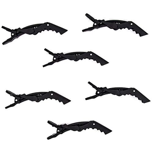 THR3E STROKES Red Square Crocodile Hair Clips Set of 12 | Double-Hinged Styling Clips for All Hair Types thumbnail 5
