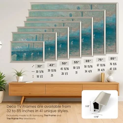 Frame My TV German Silver Prismatic 3" Deco TV Frame for Samsung The Frame/Pro TVs | Aluminum Construction thumbnail 5