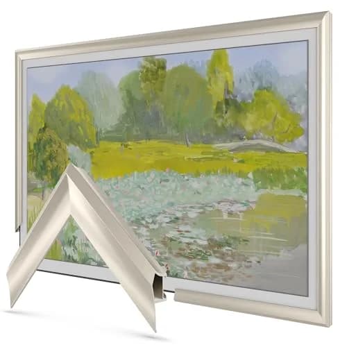 Frame My TV German Silver Prismatic 3" Deco TV Frame for Samsung The Frame/Pro TVs | Aluminum Construction thumbnail 1