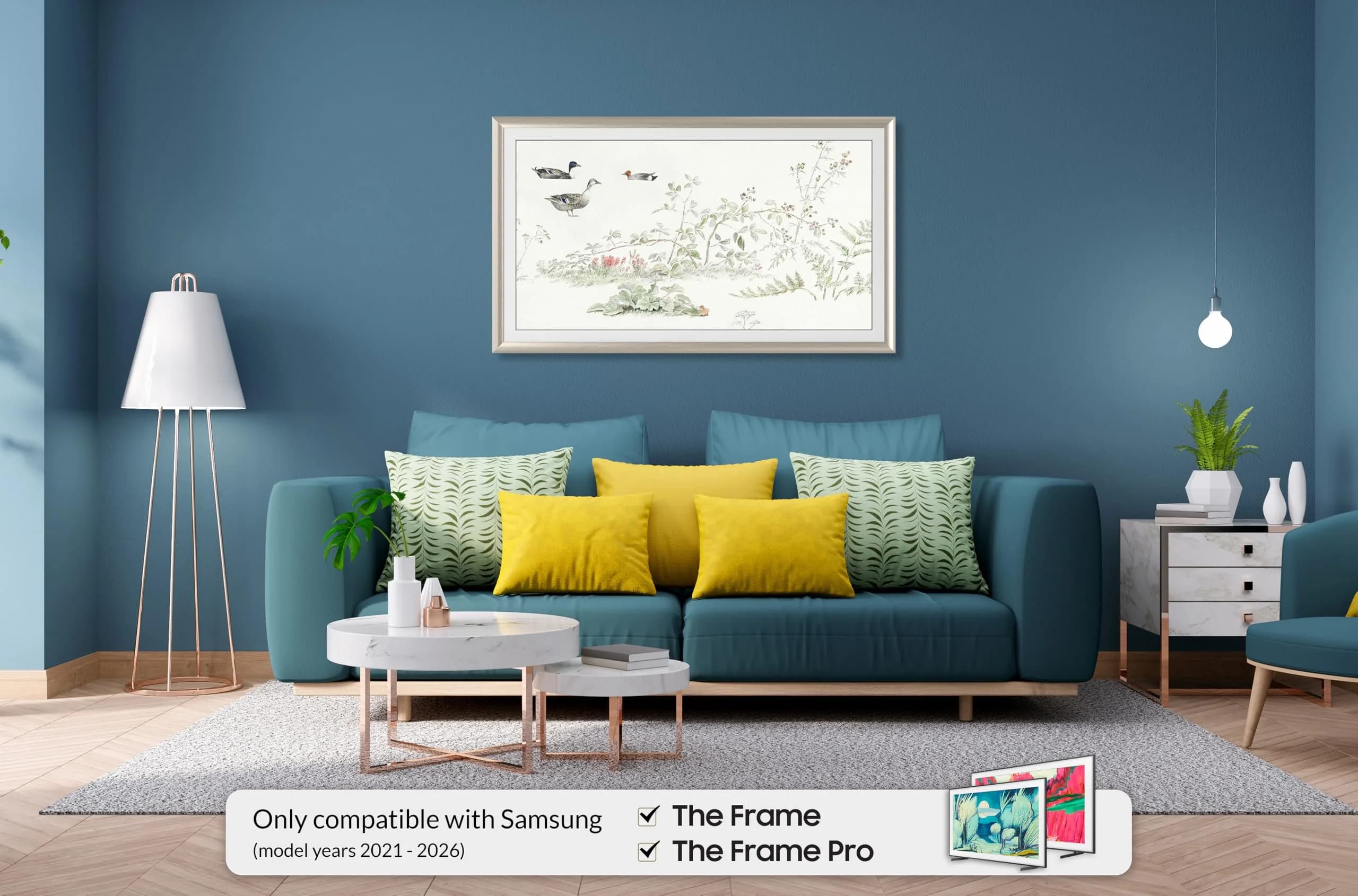 Frame My TV German Silver Prismatic 3" Deco TV Frame for Samsung The Frame/Pro TVs | Aluminum Construction - view 2