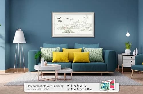 Frame My TV German Silver Prismatic 3" Deco TV Frame for Samsung The Frame/Pro TVs | Aluminum Construction thumbnail 2