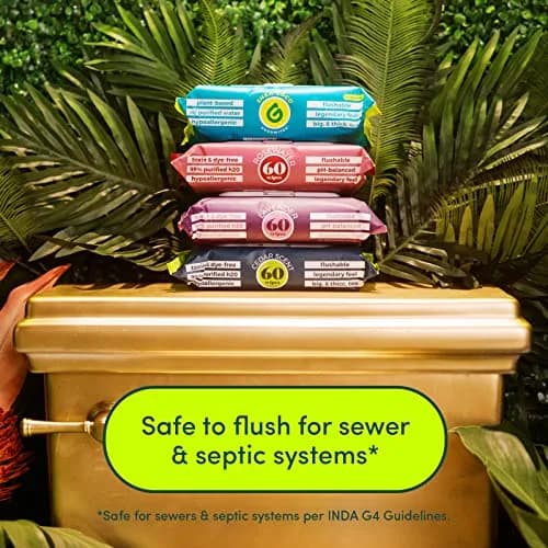 goodwipes Flushable Wipes for Adults, 60 Count (Pack of 8) Cedar Scent | Septic & Sewer Safe XL Wipes thumbnail 4