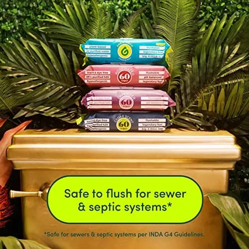 goodwipes Flushable Wipes 360 Count (Pack of 6) Cedar | Septic Safe & Biodegradable thumbnail 4