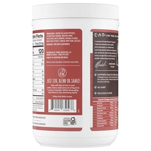 Primal Kitchen Hazelnut Collagen Creamer Powder 293g (10.34 Oz) | 11g Collagen Peptides Per Serving thumbnail 4