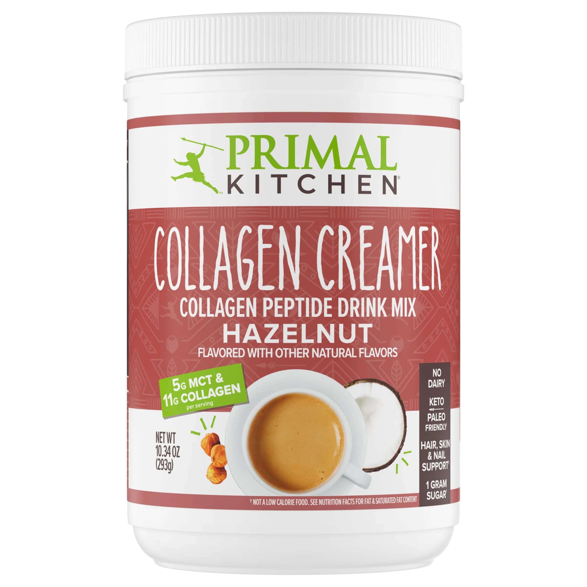 Primal Kitchen Hazelnut Collagen Creamer Powder 293g (10.34 Oz) | 11g Collagen Peptides Per Serving - main product image