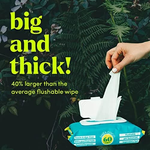 goodwipes Flushable Wipes Shea-Coco 60 Count (Pack of 8) | Septic Safe & Biodegradable thumbnail 4