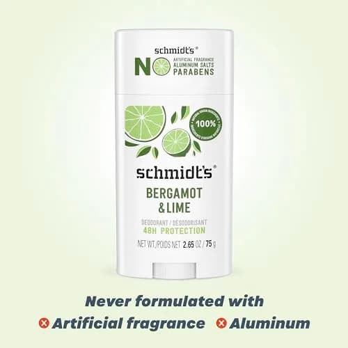 Schmidt's Vegan Aluminum-Free Deodorant Bergamot & Lime 2.65 oz | 24-Hour Natural Odor Protection thumbnail 2
