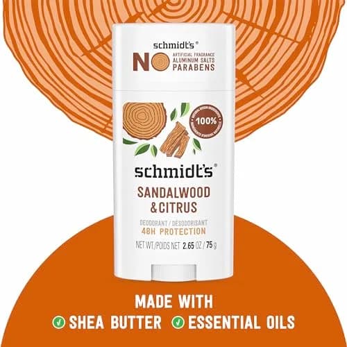 Schmidt's Natural Deodorant Sandalwood & Citrus 2.65 oz | 24-Hour Odor Protection, Vegan & Aluminum-Free thumbnail 2