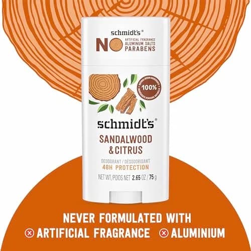 Schmidt's Natural Deodorant Sandalwood & Citrus 2.65 oz | 24-Hour Odor Protection, Vegan & Aluminum-Free thumbnail 3