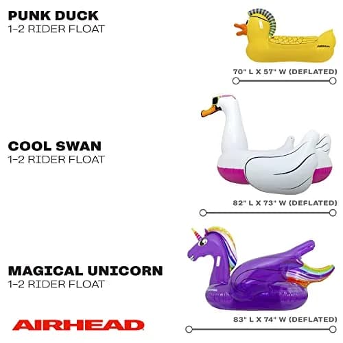 AIRHEAD Punk Duck Inflatable Pool Float Large | Heavy Gauge PVC, 70 x 57-inches, 1-2 Rider Pool & Lake Float thumbnail 8