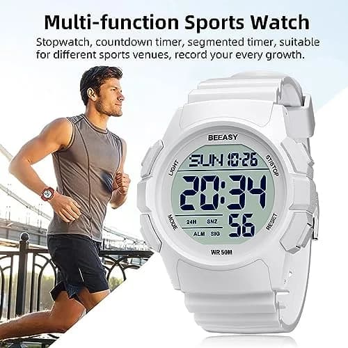 Beeasy Men Digital Sports Watch Waterproof 50M | Dual Time, Stopwatch & Alarm (110c) thumbnail 5