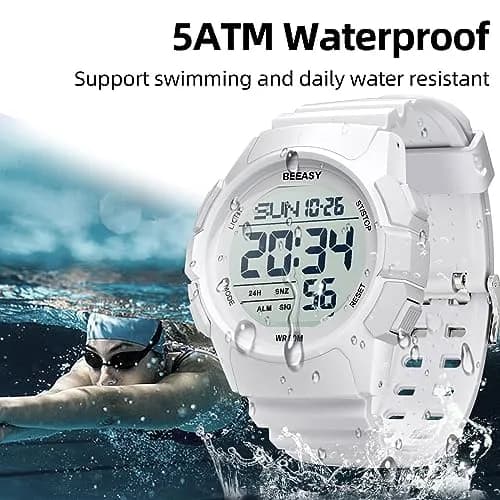 Beeasy Men Digital Sports Watch Waterproof 50M | Dual Time, Stopwatch & Alarm (110c) thumbnail 2
