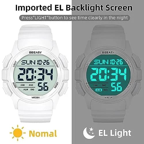 Beeasy Men Digital Sports Watch Waterproof 50M | Dual Time, Stopwatch & Alarm (110c) thumbnail 4