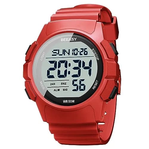 Beeasy Men Digital Sports Watch Waterproof 50M | Dual Time, Stopwatch & Alarm (115 chars) thumbnail 1