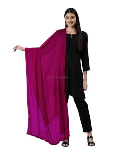 DUPATTA FASHION Solid Chiffon Dupatta for Women & Girls, 2.50 Meters (Megent) | Lightweight & Versatile for All Seasons thumbnail 1