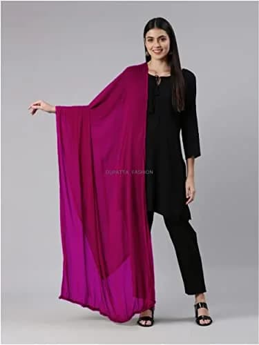 DUPATTA FASHION Solid Chiffon Dupatta for Women & Girls, 2.50 Meters (Megent) | Lightweight & Versatile for All Seasons thumbnail 2