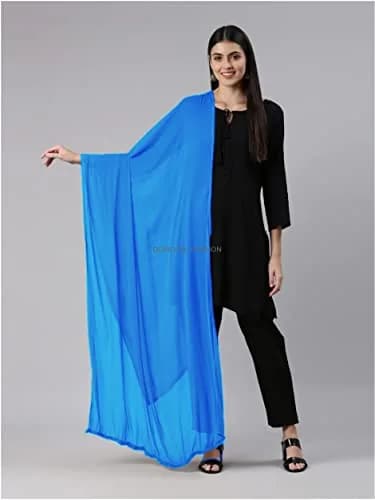 DUPATTA FASHION Chiffon Dupatta/Scarf Lightweight Soft Sheer Long Head Wrap Solid All Season Head Scarf Breathable 20cm (0.66ft) x 25cm (0.82ft) x 0.1cm (0.003ft) | Versatile Ethnic and Western Wear Accessory thumbnail 2