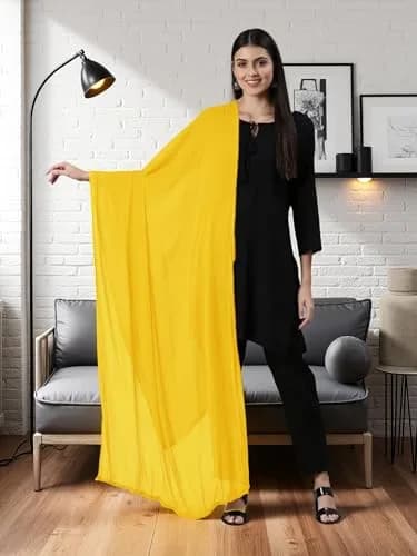 DUPATTA FASHION Chiffon Dupatta Lightweight Soft Sheer Long Head Wrap Solid 20cm (7.87in) x 25cm (9.84in) | All Season Breathable thumbnail 5