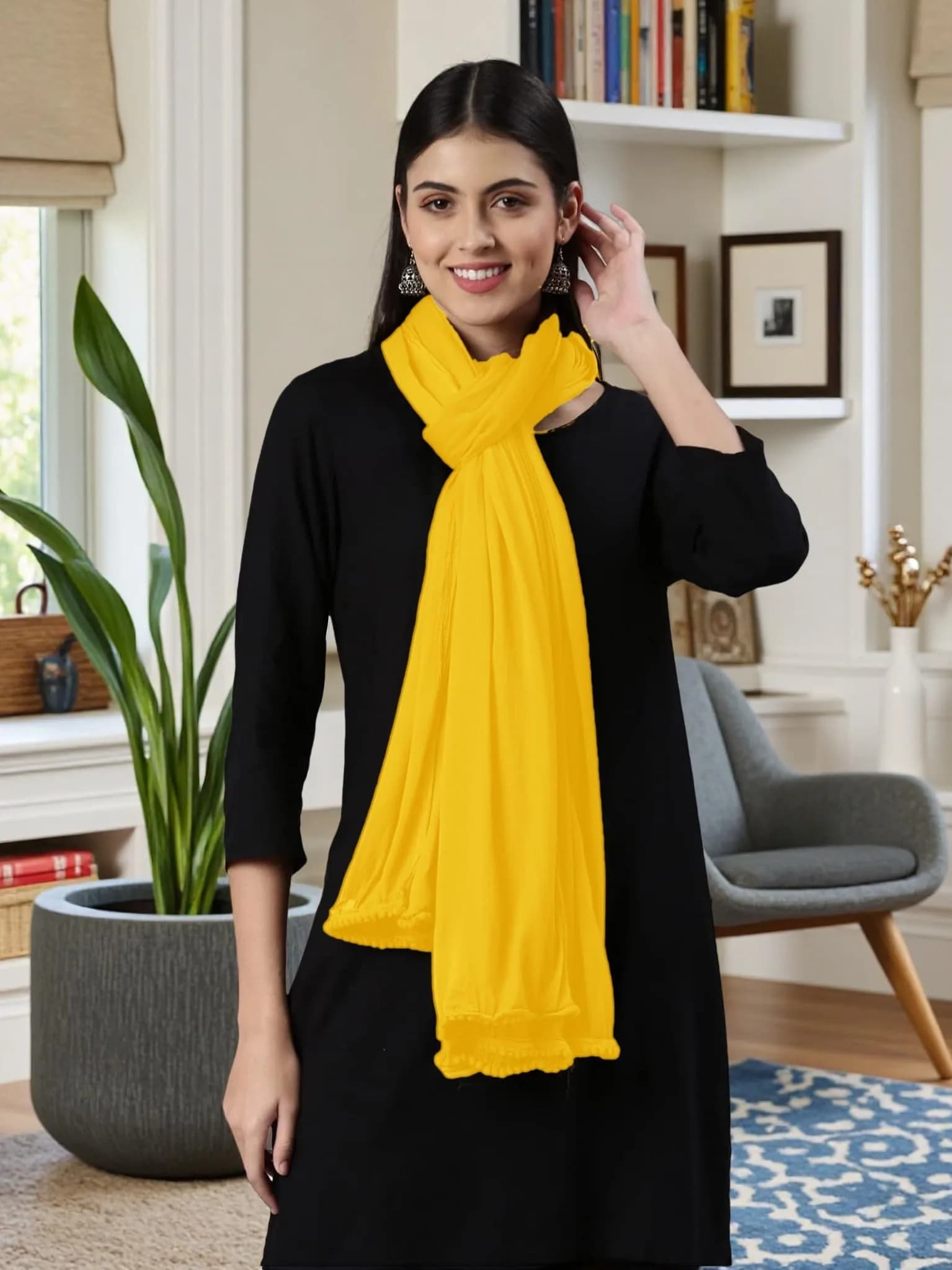 DUPATTA FASHION Chiffon Dupatta Lightweight Soft Sheer Long Head Wrap Solid 20cm (7.87in) x 25cm (9.84in) | All Season Breathable - view 6