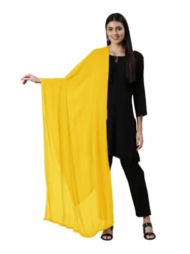 DUPATTA FASHION Chiffon Dupatta Lightweight Soft Sheer Long Head Wrap Solid 20cm (7.87in) x 25cm (9.84in) | All Season Breathable thumbnail 1