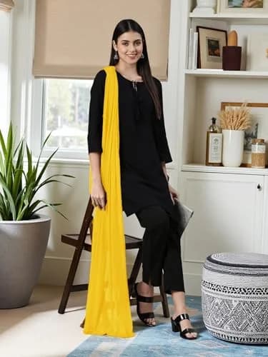 DUPATTA FASHION Chiffon Dupatta Lightweight Soft Sheer Long Head Wrap Solid 20cm (7.87in) x 25cm (9.84in) | All Season Breathable thumbnail 7