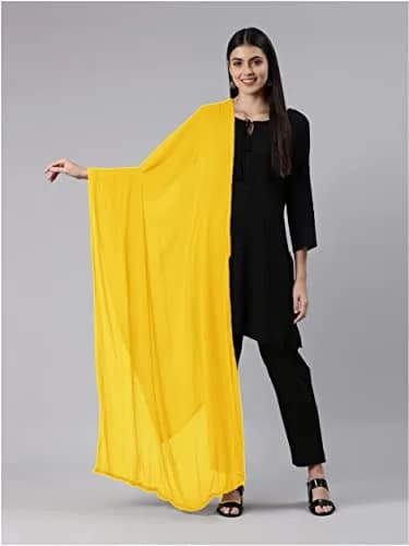 DUPATTA FASHION Chiffon Dupatta Lightweight Soft Sheer Long Head Wrap Solid 20cm (7.87in) x 25cm (9.84in) | All Season Breathable thumbnail 8