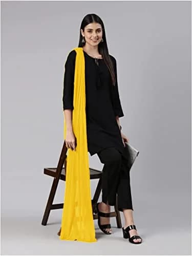 DUPATTA FASHION Chiffon Dupatta Lightweight Soft Sheer Long Head Wrap Solid 20cm (7.87in) x 25cm (9.84in) | All Season Breathable thumbnail 9