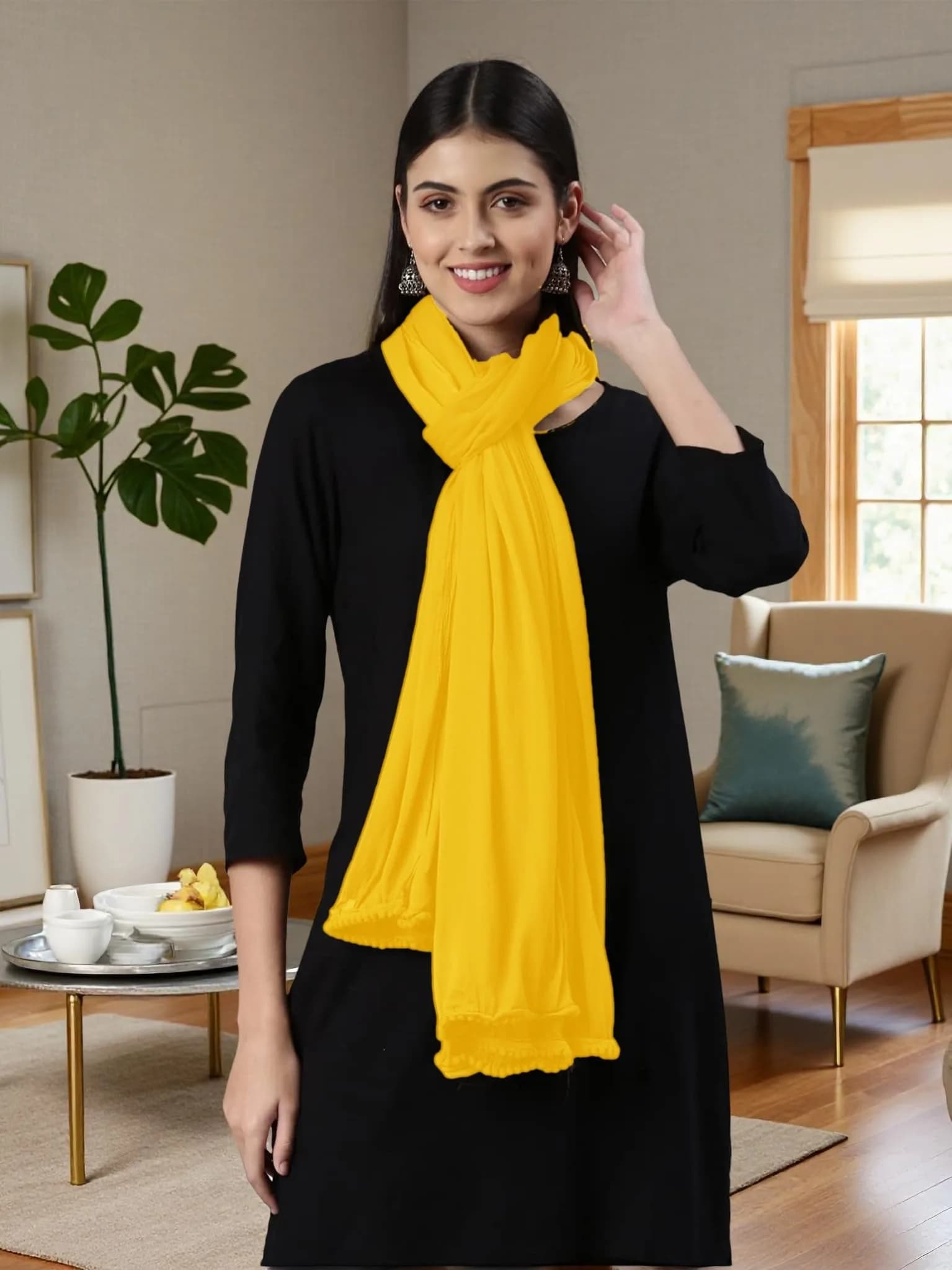 DUPATTA FASHION Chiffon Dupatta Lightweight Soft Sheer Long Head Wrap Solid 20cm (7.87in) x 25cm (9.84in) | All Season Breathable - view 4