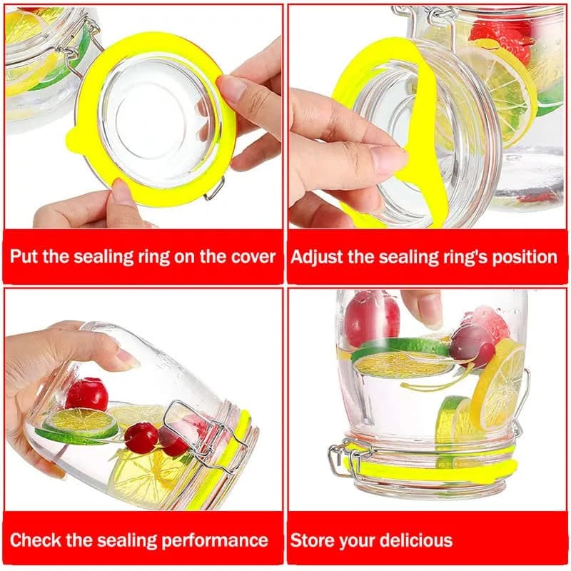 Gemhill Silicone Replacement Gasket 97mm | Leak-Proof Mason Jar Seal (10pcs) thumbnail 5