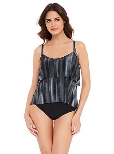 MagicSuit Women's Tankini Top 12 | Flattering, Adjustable Straps, High Low Hem, Black thumbnail 1